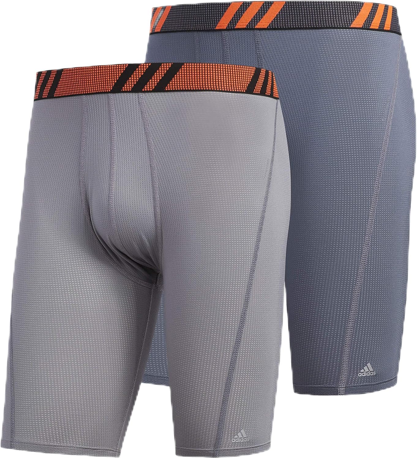 adidas Men's Sport Performance MESH 2-Pack Midway, Grey/Solar Orange Onix/Solar Orange, X-Large