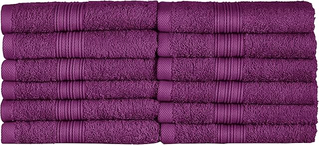 NatureMark 12 x 100% bawełna ręczniki dla gości, fioletowe, opakowanie 12 szt. 30 x 50 cm, 12 szt