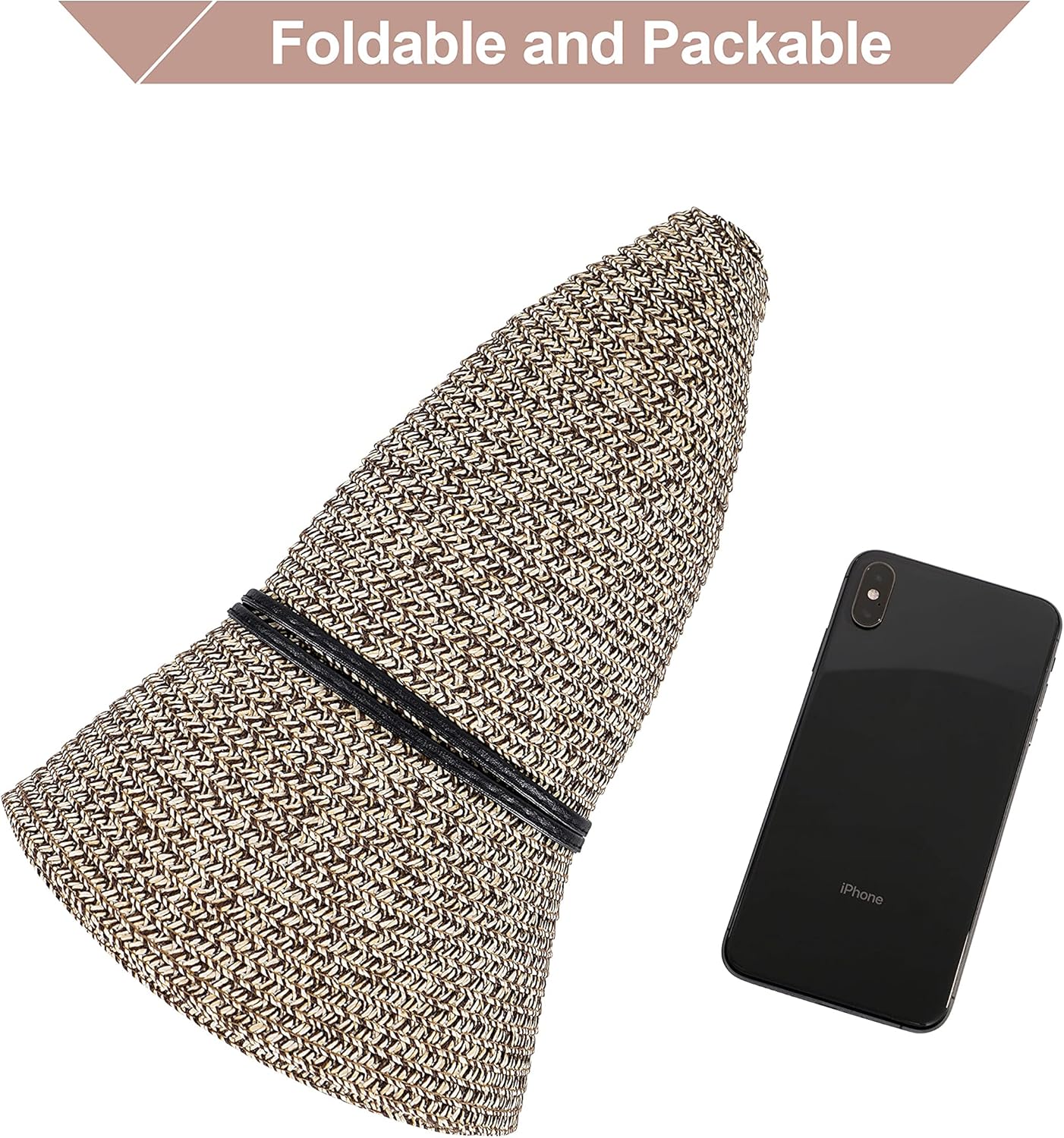 Simplicity Womens Beach Hat Sun Hat Women Wide Brim Hat Lightweight Straw Sun Hat with Chin Strap Roll Up Sun Visor Cute Hat Coffee/Brown at  Women’s Clothing store