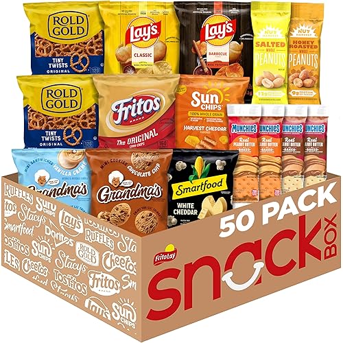 Frito-Lay Sweet & Salty Snacks, Variety Mix of Cookies, Crackers, Chips & Nuts, 4.13 Pounds, (Pack of 50)