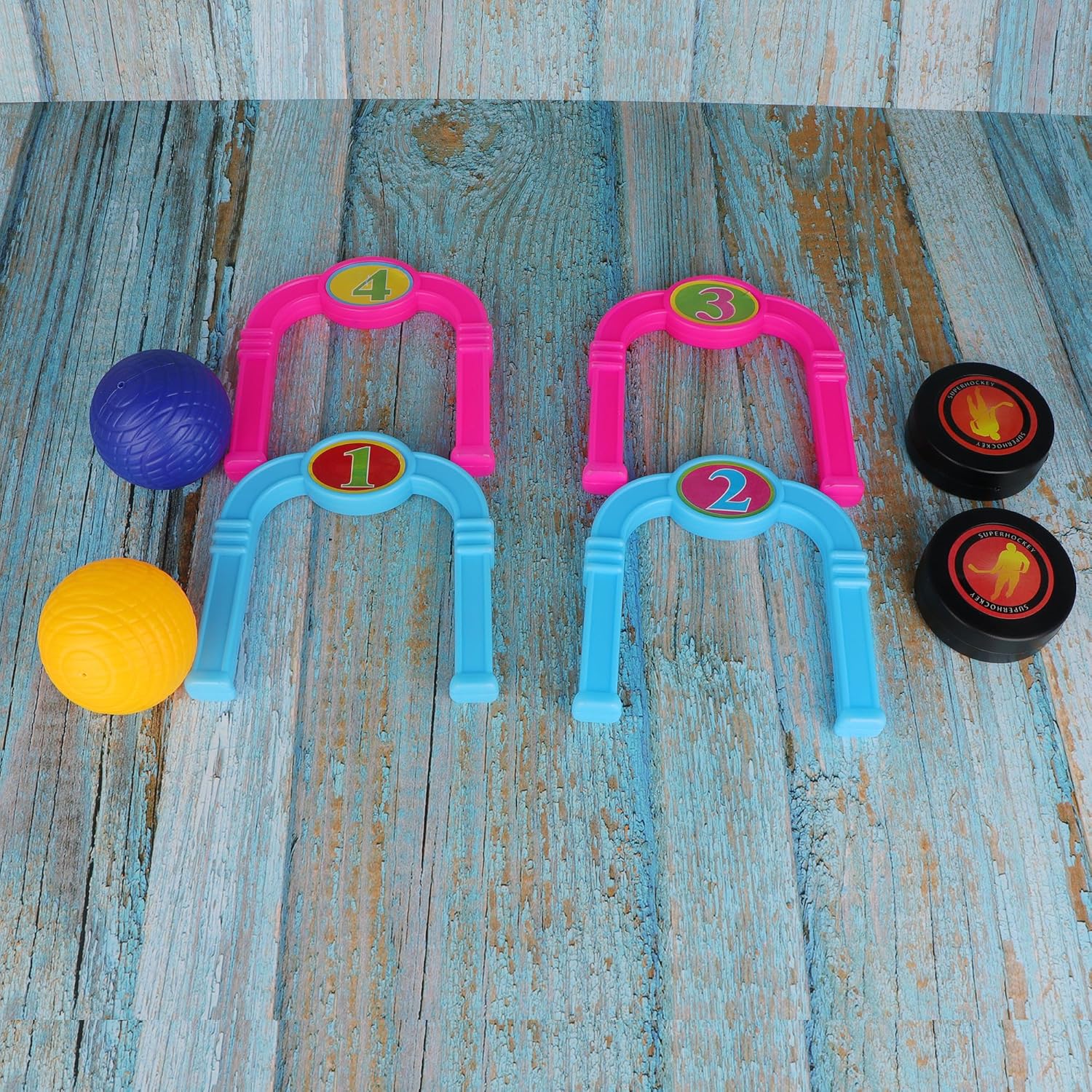 Outdoor Games and Team Sports Set Including Cricket,Croquet, Hockey,Golf with Balls,Wickets, Stumps for Lawn,Backyard,Park