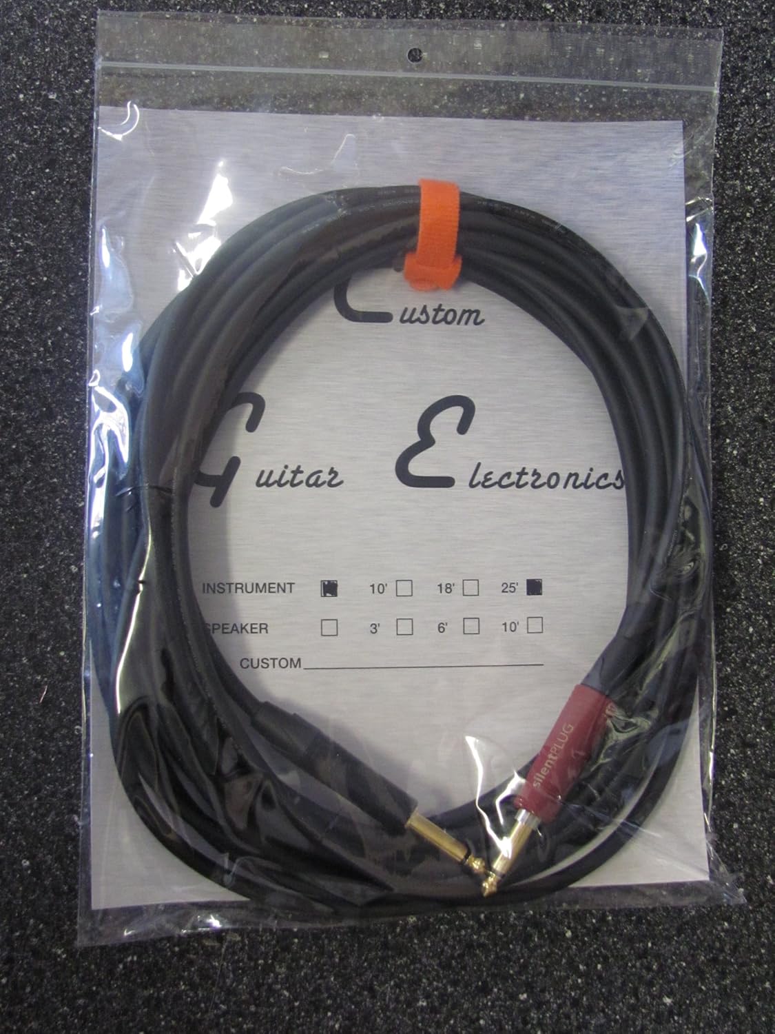 25' Guitar Cable Silent Plug Musical Instruments