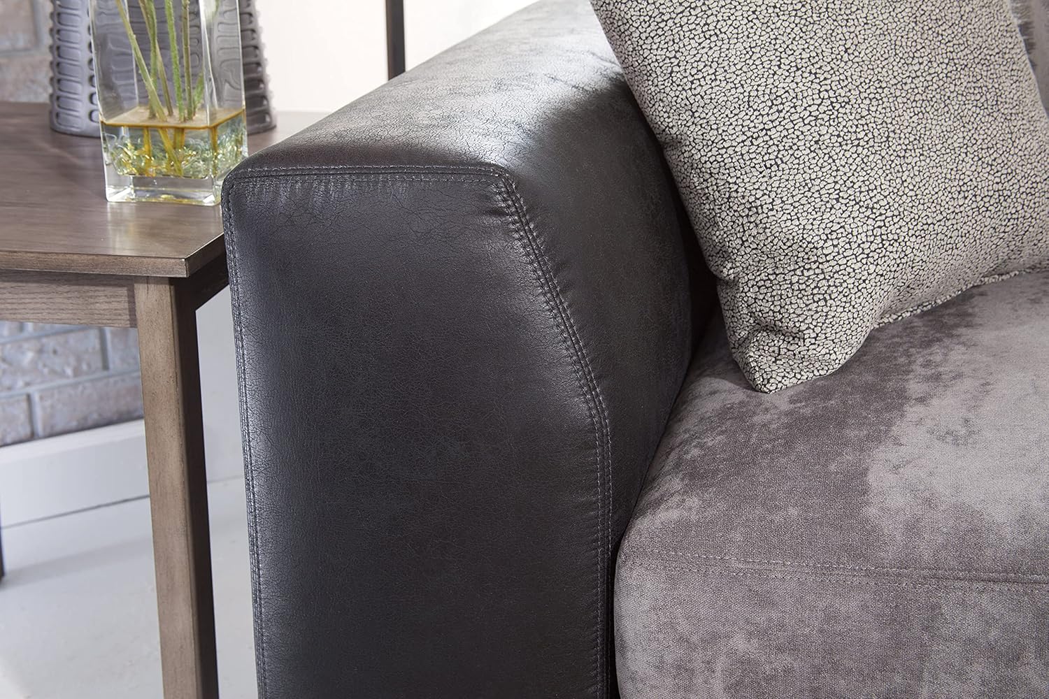 American Furniture Classics Casual Comfort Charcoal & Black L Shaped Sectional