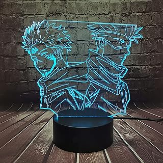 Jinlycoo Yuji Itadori Children Night Light Satoru Gojo 3D LED Lamp Anime USB Table Desk Lamp Bedroom Sleep Mood Decor Remote Control 16 Color 4 Flash Mode Kids Toy Boy Girl Fans Birthday Gift Prize