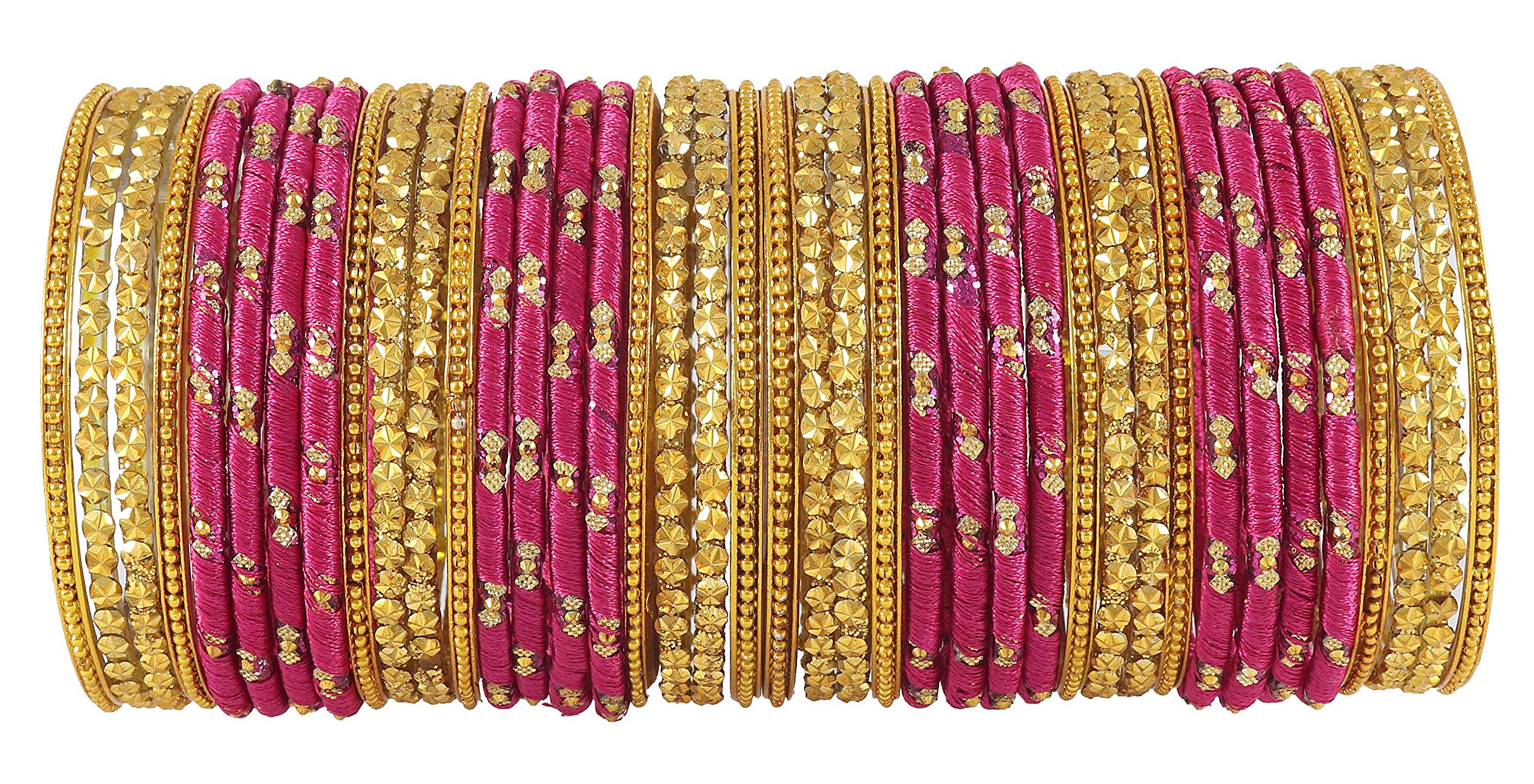 NMII Glass Bangle Set for Women (Ff70-2.8, Rani, 2.8 Inch)