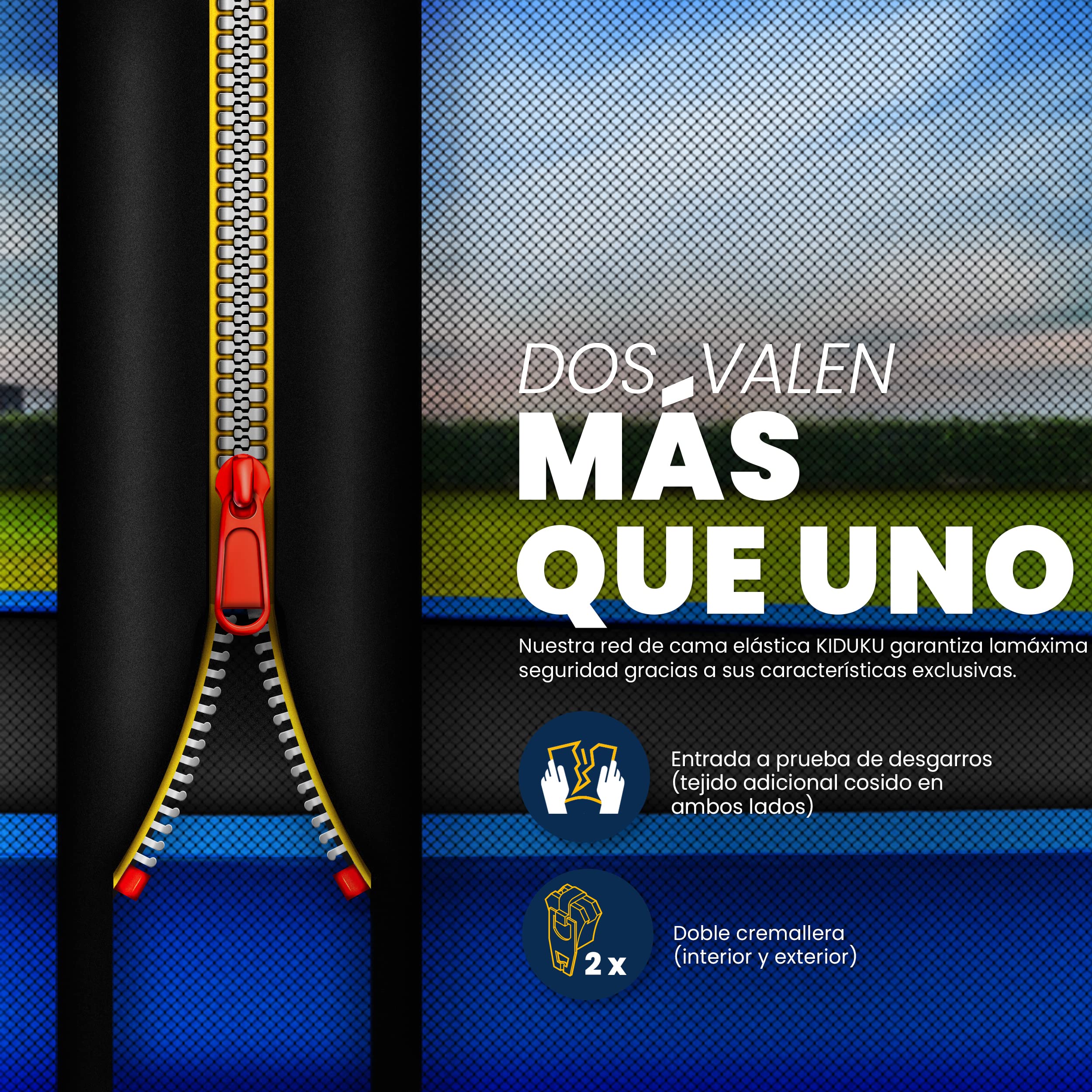 KIDUKU® Sólo Red de Seguridad para Cama Elástica de Jardín | Red Protectora de Reemplazo Ø 244 305 366 427 cm (NO Incluye Cama elástica Completa)