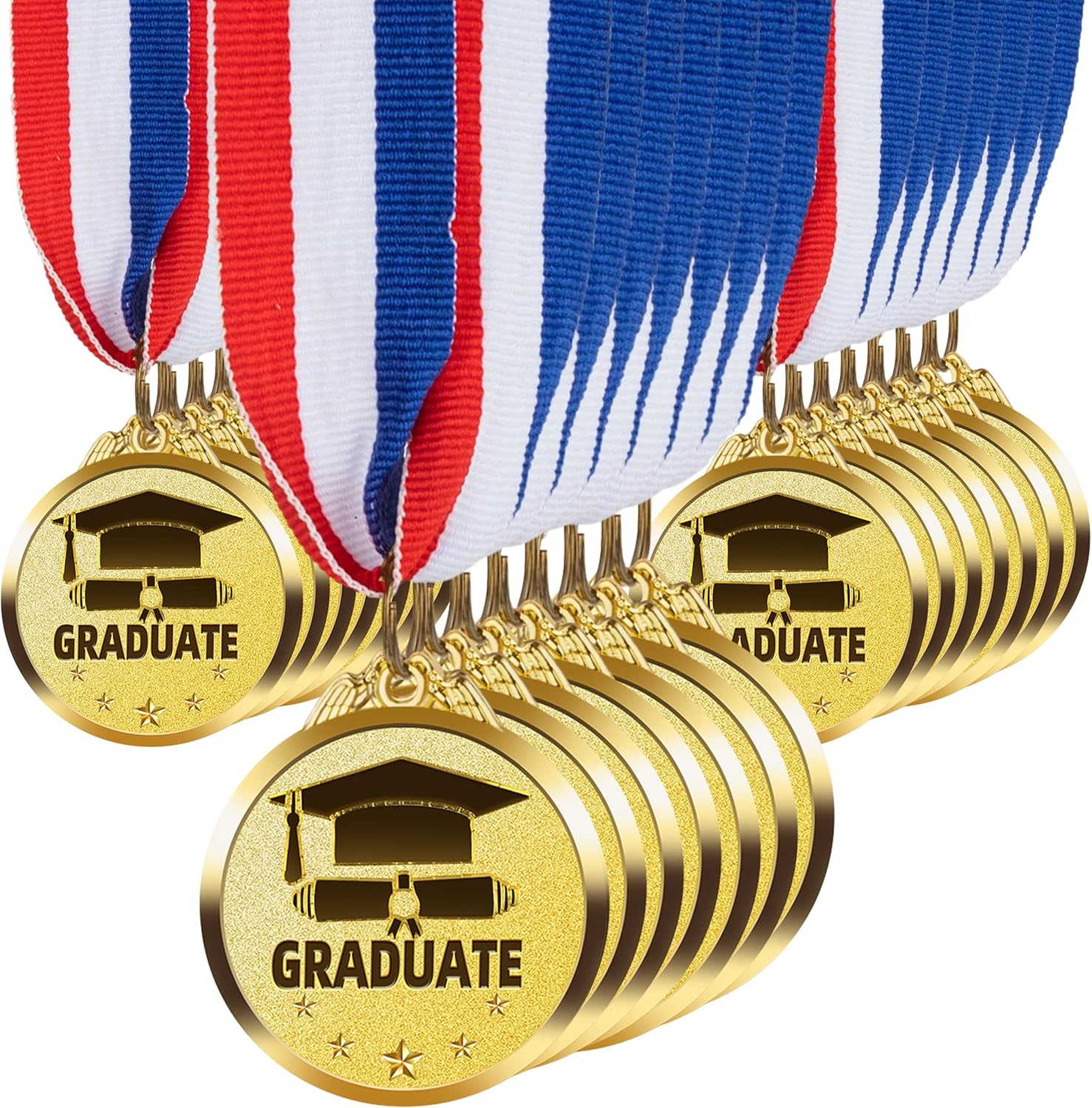 30 Pcs Graduation Medallion 2", Graduation Award Medal with Neck Ribbon, Graduation Medals for Students Graduation Party Favors Supplies