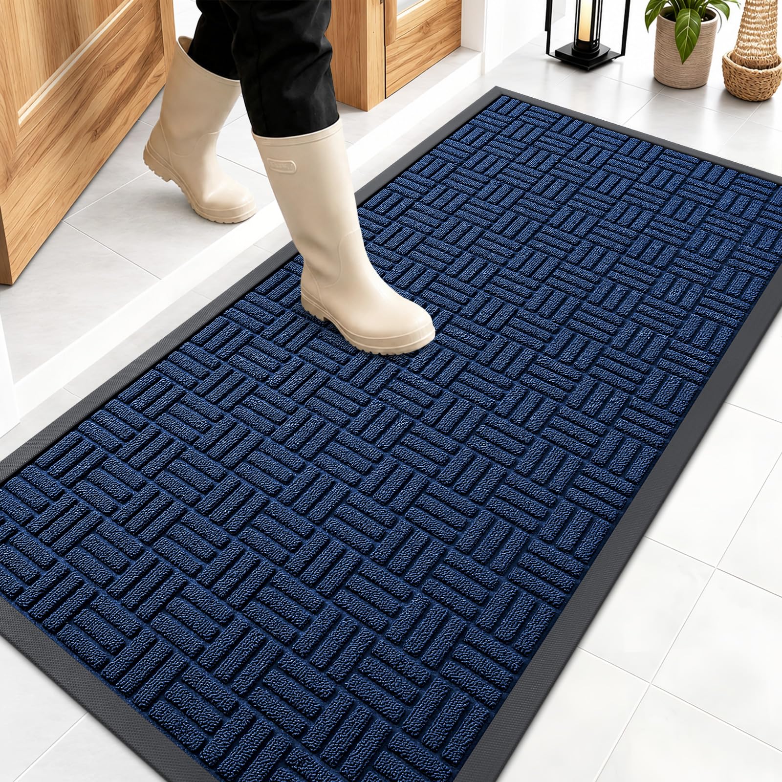 Photo 1 of OLANLY Front Door Mat Outside Entrance 47x23, Heavy-Duty Rubber Doormat