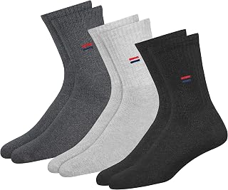 NAVYSPORT Men's Crew Length Cushion Cotton Socks (Pack of 3) (SF-M-1_Multicolour) Free Size Price In India