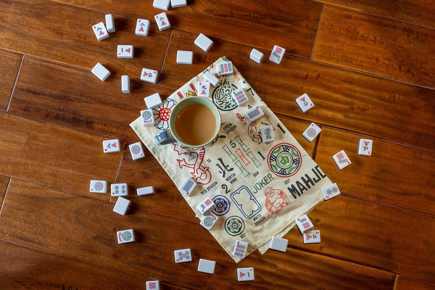 The Unemployed Philosophers Guild Mahjong Dish Towel - 100% Cotton Novelty Kitchen Dish Towel, 18" x 25.5"