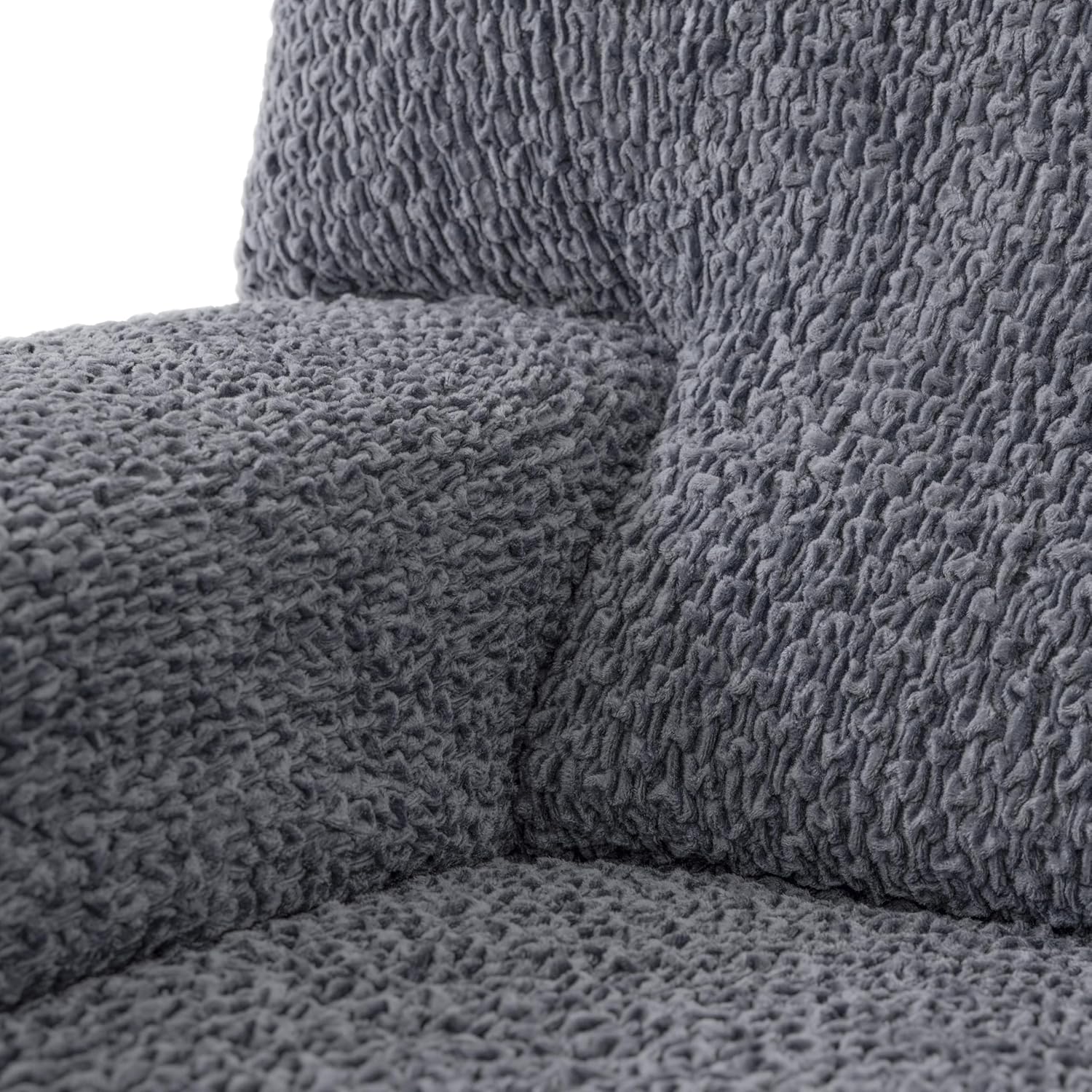 PAULATO BY GA.I.CO. Chaise Lounge Cover Lounge Chair Sofa Slipcover- Soft Polyester Fabric Slipcovers - 1-Piece Form Fit Stretch Furniture Slipcover - Velvet Collection - Grey (Chaise Lounge)