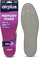 Airplus Memory Comfort Insoles: Memory Foam for Pressure Relief, Odor Control & All-Day Cushioning - Fits Men & Women Shoes