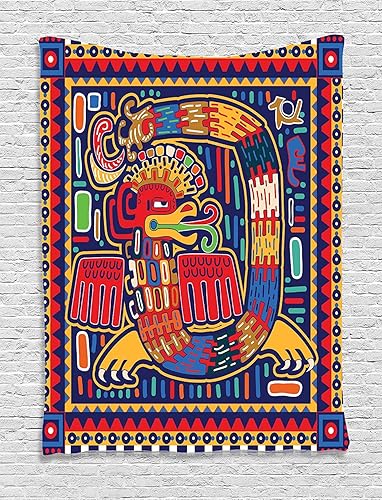 Miniatura 25 de Ambesonne Tapiz Groovy, letras de texto de la paz de los años setenta, ilustración musical de la revolución histórica de igualdad, colgante de pared