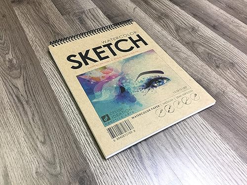 Miniatura 2 de Design Ideation - Cuaderno de bocetos de acuarela con espiral, papel de acuarela para lápices, tinta, rotulador, carbón vegetal y acuarela, ideal