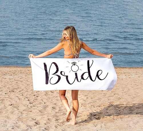 Miniatura 4 de Ethisa Toalla de escuadrón de novia para despedida de soltera en la playa, paquete de 4, diseño clásico para damas de honor para combinar con la