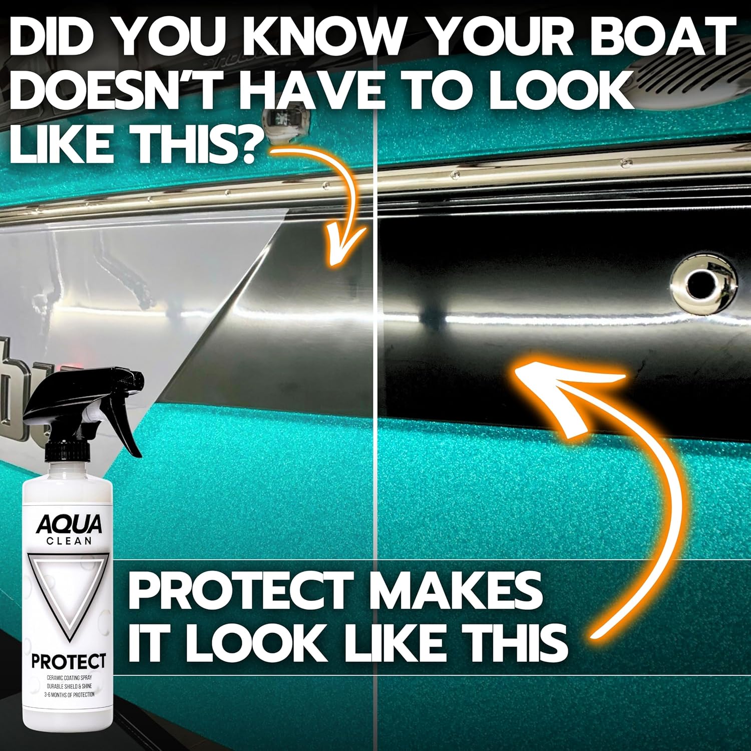 PROTECT Ceramic Coating Spray | 12 Month SiO2 Protection | Car Truck Boat RV Motorcycle | Clean Shine Protect Paint Glass Trim | Hydrophobic UV Shield | Easy Spray & Wipe | USA Made | 16oz