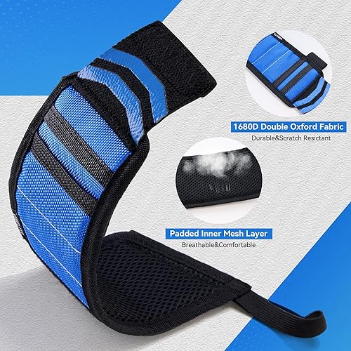 Miniatura 5 de Regalos para hombres, pulsera magnética para herramientas con 12 imanes súper fuertes, tela Oxford doble 1680D, regalo ideal de cumpleaños para