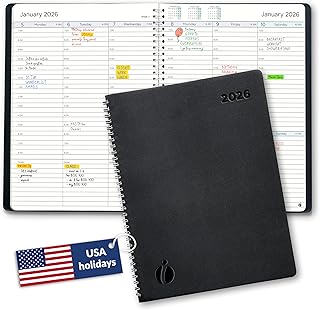 2026 Planner Weekly and Monthly – Hourly Appointment Book 2026 – Softcover, Twin-Wire Binding – Teacher Planner, Simple Design for Productivity – 8.5 x 11