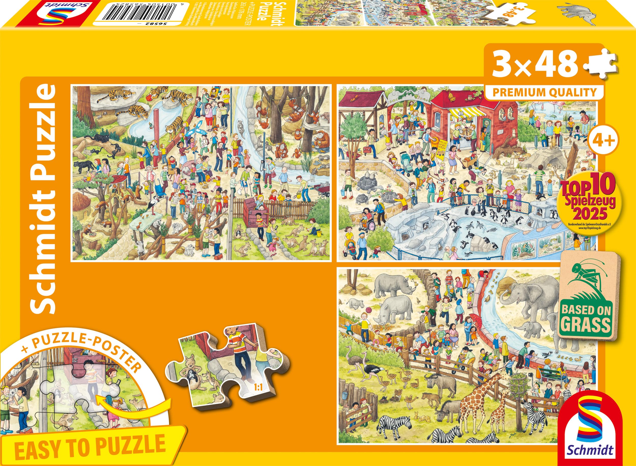 Schmidt Spiele 56582 Puzzle 3 x 48 Pieces Grass Cardboard