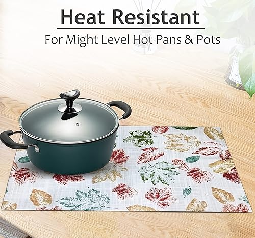 Miniatura 4 de Ruvanti Manteles individuales 100% algodón de 13 x 19 pulgadas, juego de 6, manteles individuales modernos para decoración de mesa de comedor,