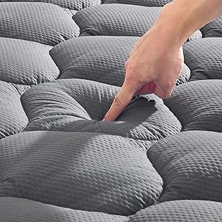 Sonive Matratzenbezug 90 x 200, Atmungsaktive Matratzenauflage Matratzenschutz mit 38cm Tiefen Taschen, Oeko-TEX Zertifiziert, Waschbarer Bezug Grau