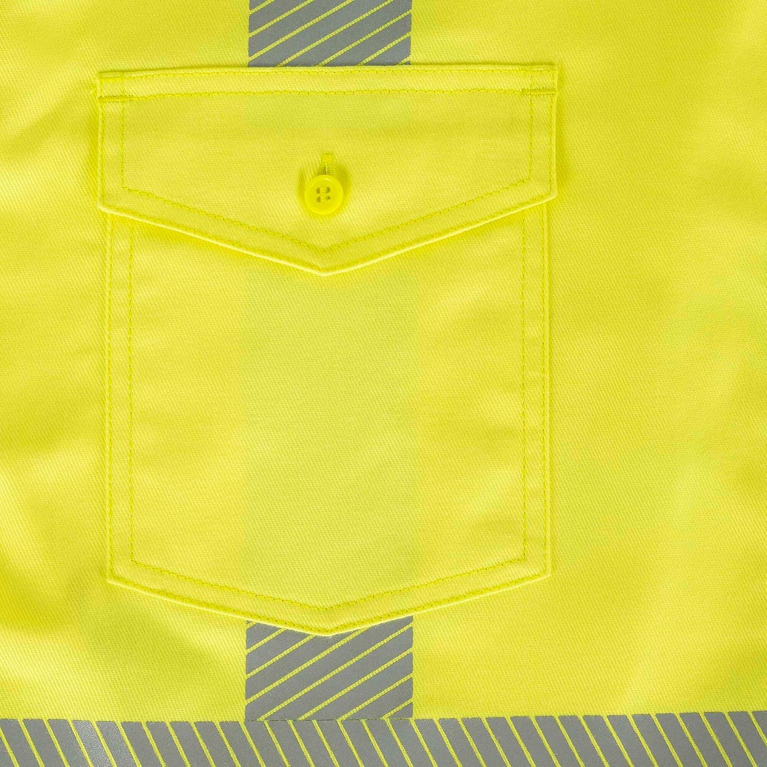 Oberon FR Arc Rated Hi Vis Button-Up Safety Shirt For Men - Flame Resistant & Reflective - 10 Cal - Class 3 - Hi Vis Yellow - Image 14