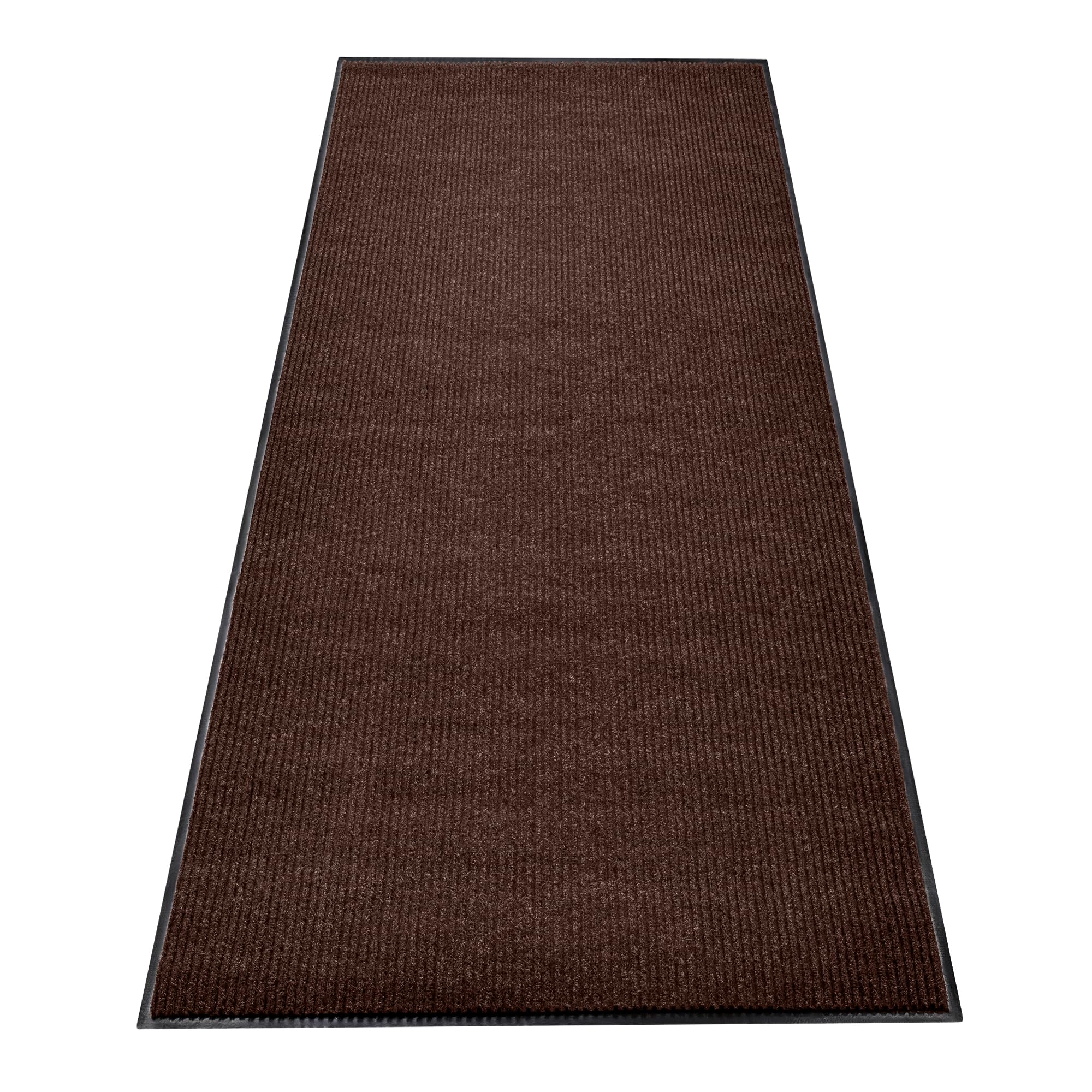 MaxMat® Large Waterproof Doormat - Heavy Duty, Commercial, Low-Profile, Easy to Clean, Rubber Floor Mat (2 x 6 Feet, Brown, MXM-RIB0026BR)
