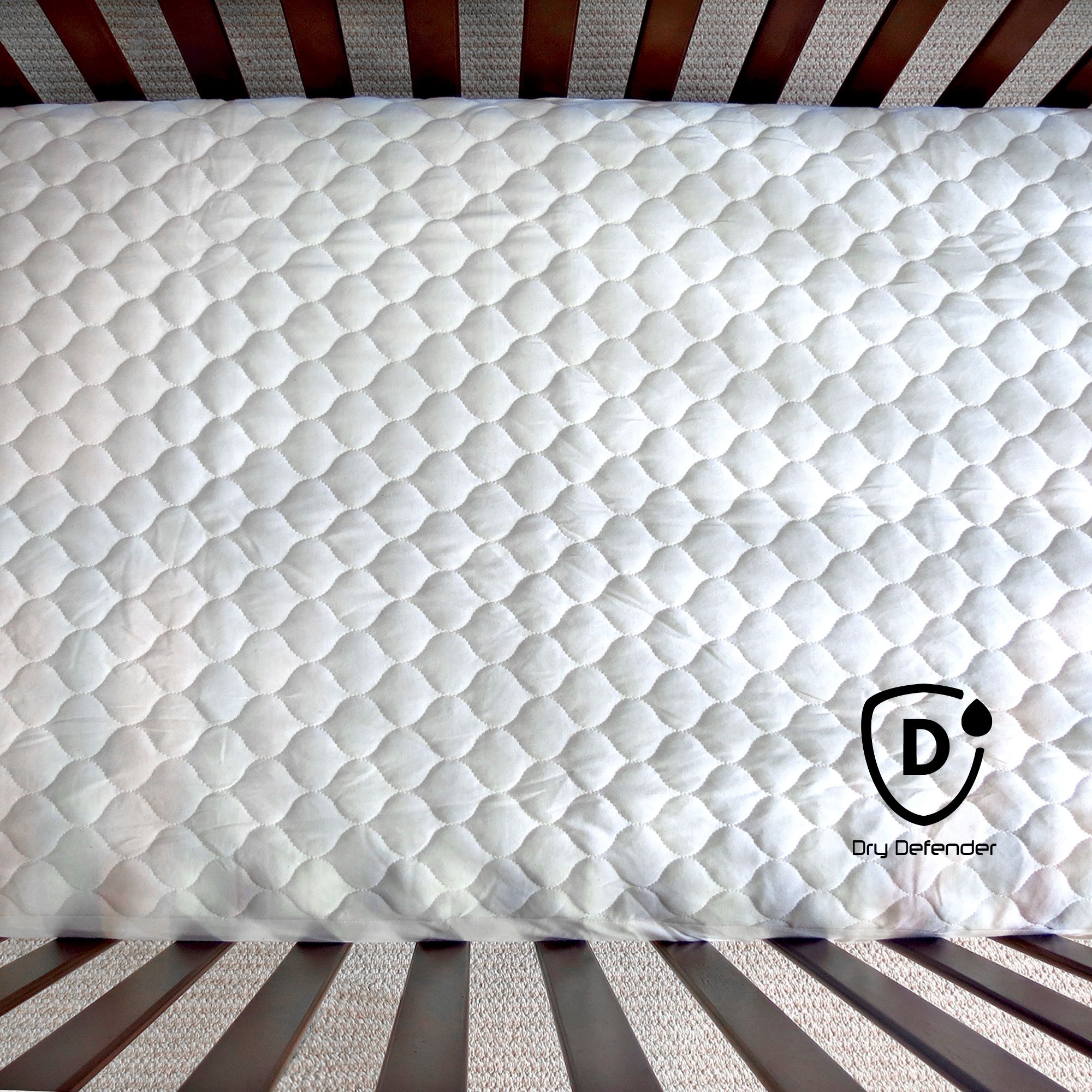 Cubierta protectora para colchón de cuna , impermeable, de algodón orgánico, sin blanquear, no tóxico e hipoalergénico (28 x 52 x 7 pulgadas) 9
