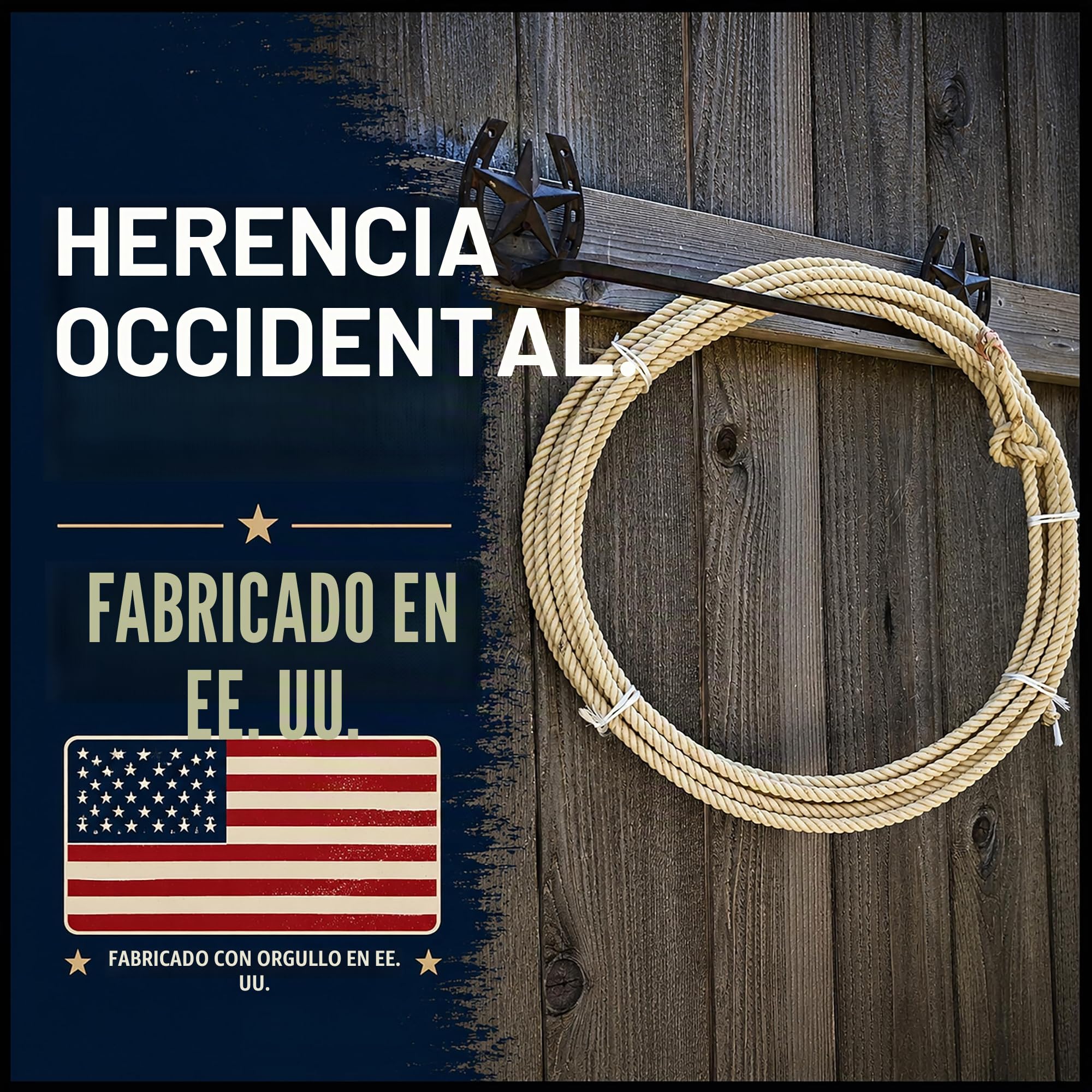 Western - Cuerda de Rodeo Lariat para Adultos con Quemador de Vaquero