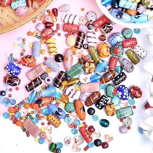 Miniatura 2 de 90 cuentas de vidrio surtidas para hacer pulseras, cuentas para manualidades, cuentas de bricolaje para hacer joyas, cuentas de vidrio a granel,