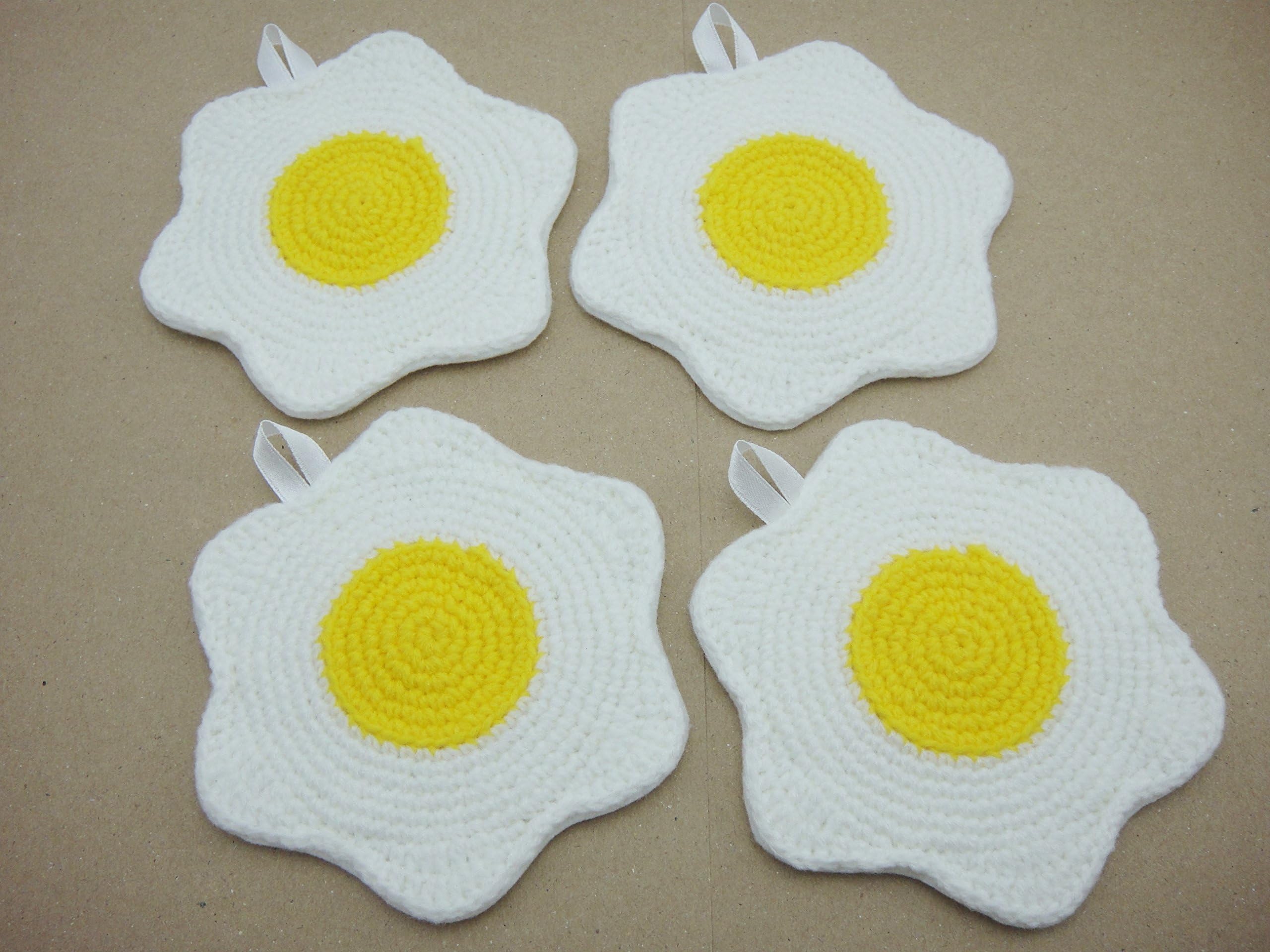 Crochet Coasters Home Decoration Food Eggs