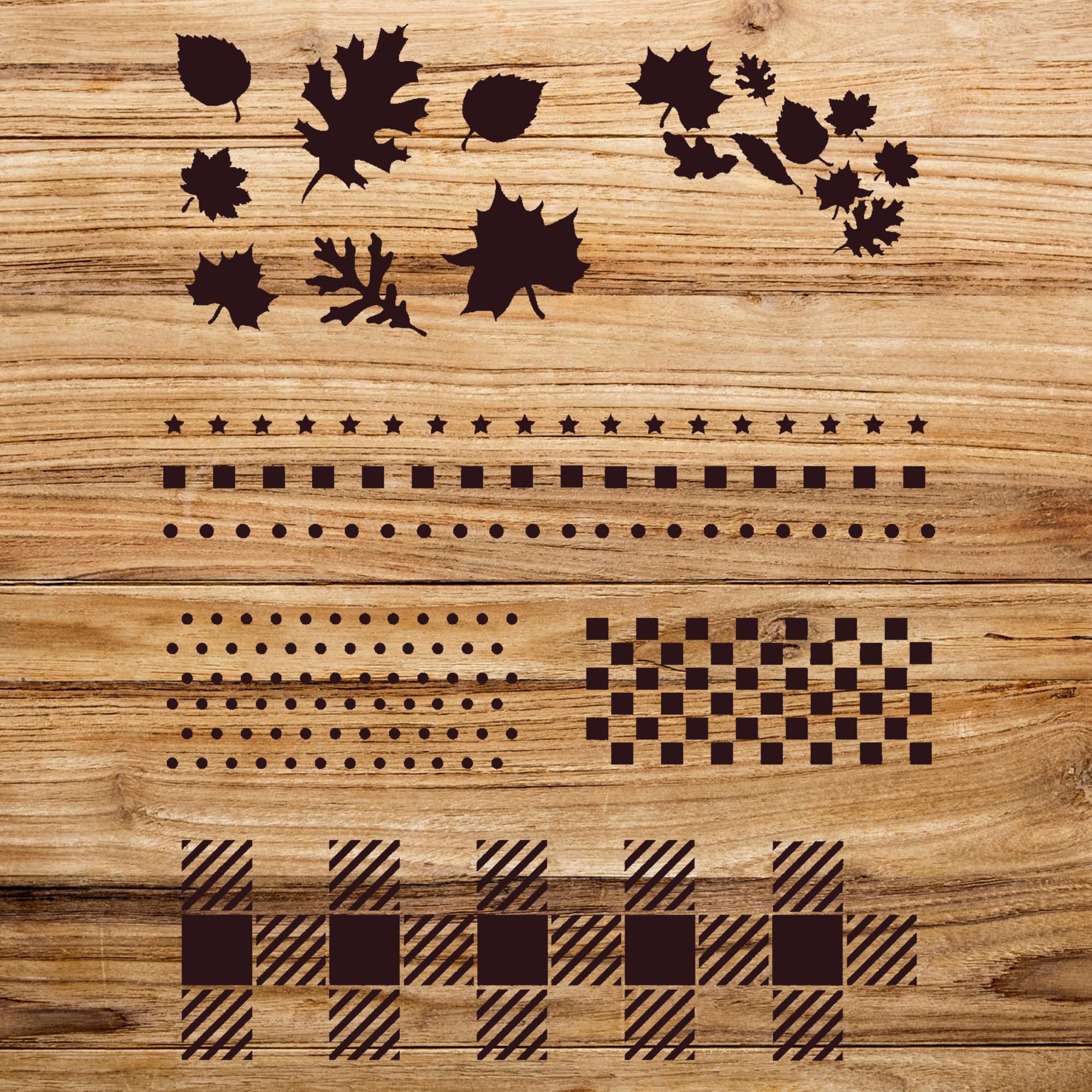 Fall Pattern Stencil for Home Decor and Crafts, Reusable Mylar Template, Ideal for Walls, Wood, and Seasonal Projects - Size A3 (13.0