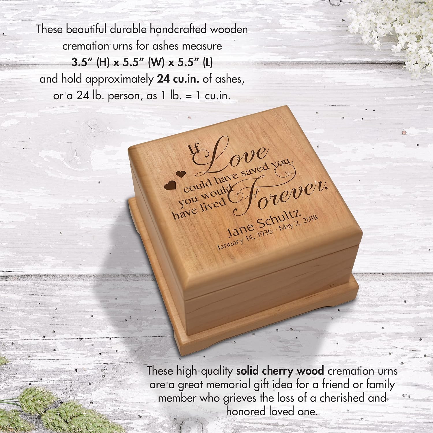 Lifesong Milestones Wooden Baby Urns Tiny Pet Urns Keepsake Urns Small Engraved Cremation Containers Keepsake Urns For Human Ashes Memorial Gifts For Loss Of Loved One Urns For Ashes Adult Male Female