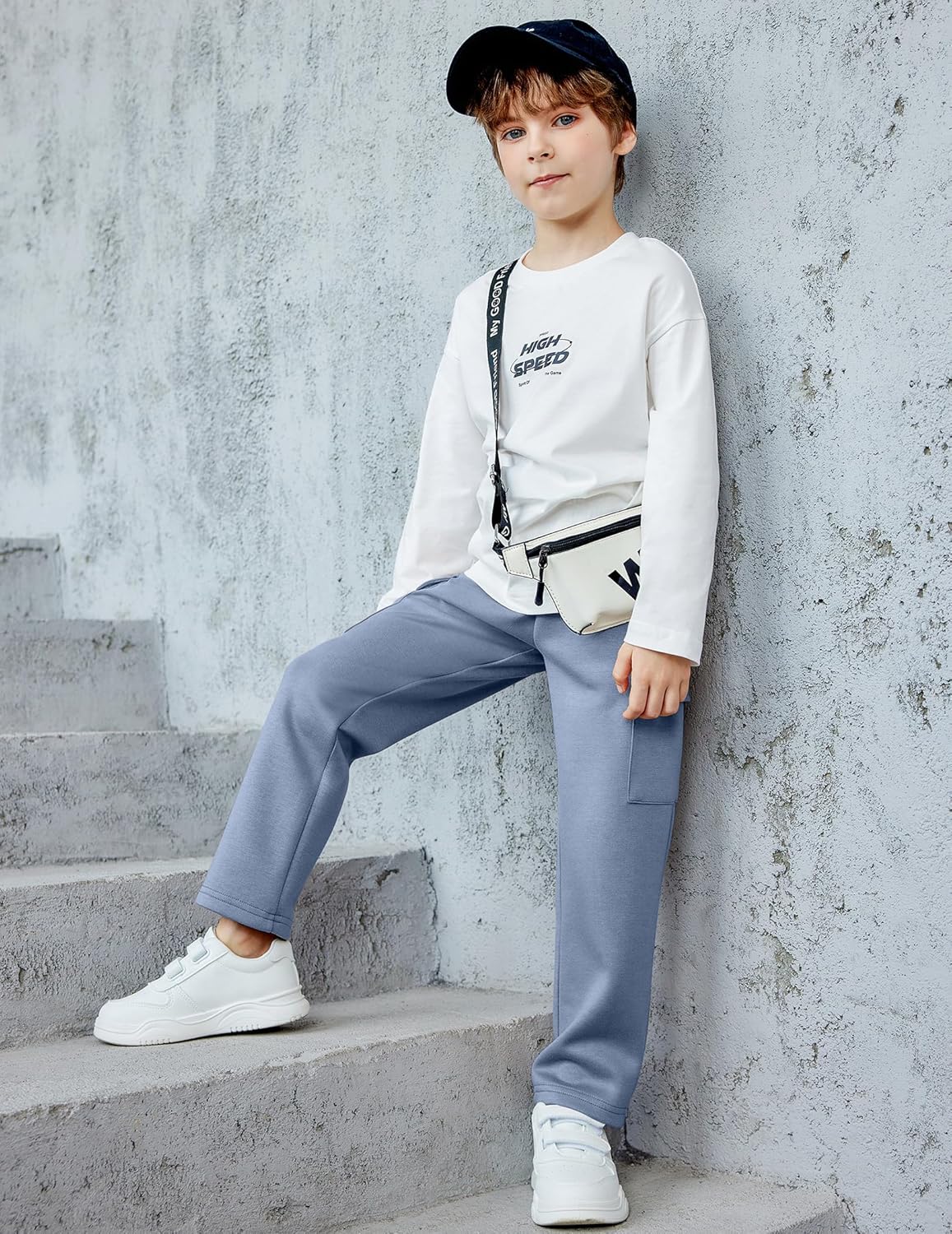 Arshiner Boys Cargo Pants Kids Elastic Waist Casual Athletic Jogger Sweatpants Open Bottom Baggy Pants with Pockets - Image 4