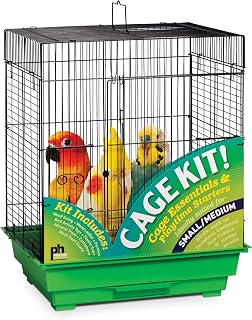Prevue Hendryx 91321 Square Roof Bird Cage Kit, Black and Green, 5/8"