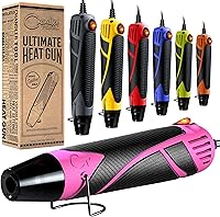 ChandlerTool Mini Dual Temp Heat Gun for Crafts: Resin, Shrink Wrap, Vinyl, Embossing, Sublimation & DIY - Pink/Black