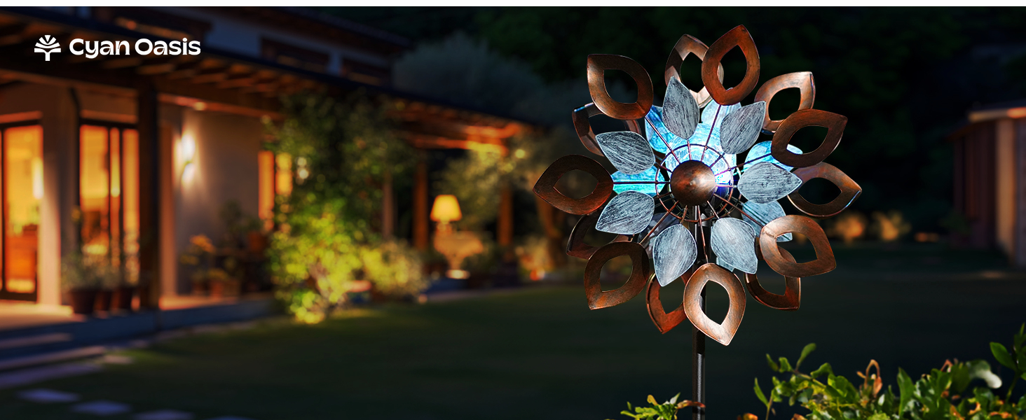 Amazon.com: Cyan Oasis Copper Wind Spinners Outdoor 74 Inches with