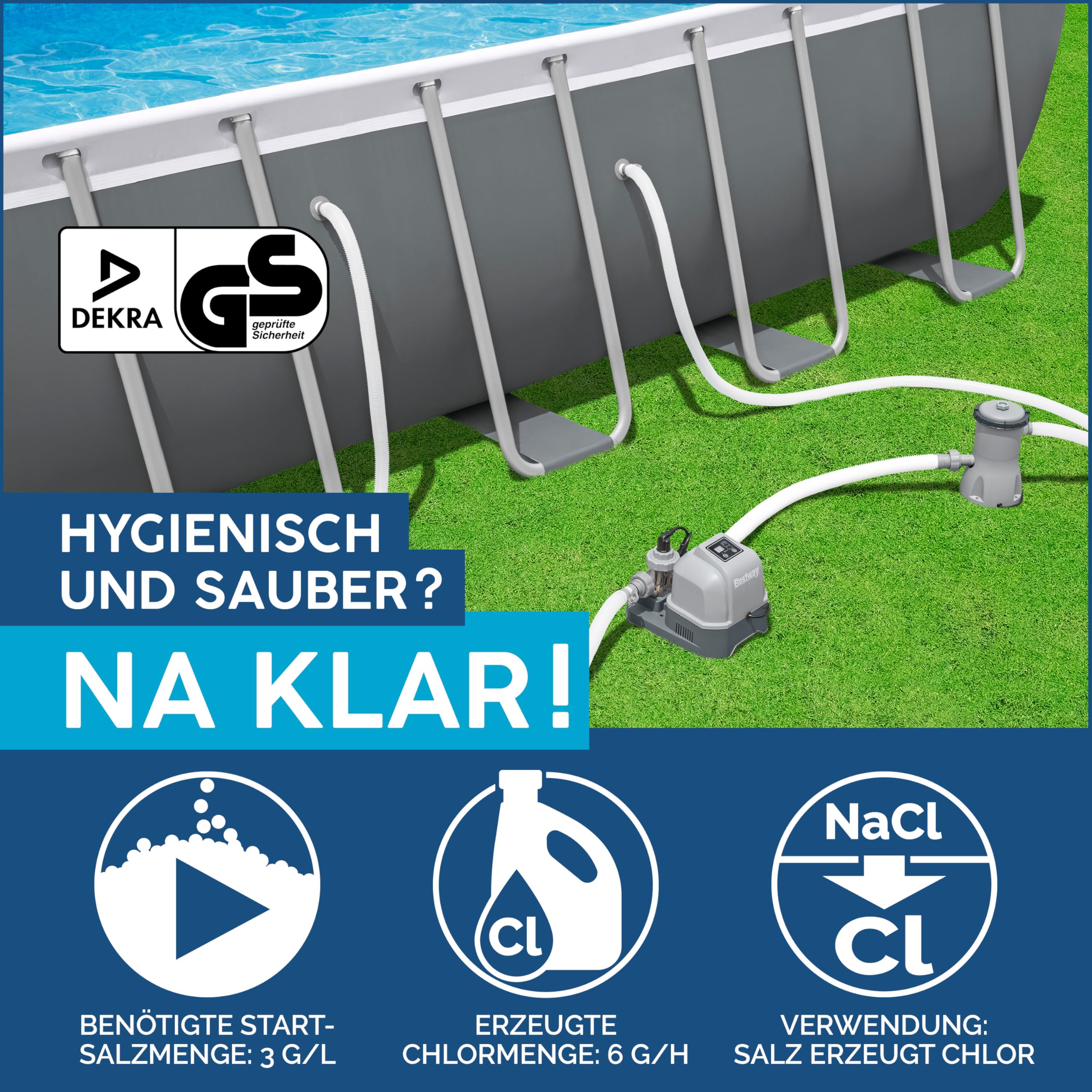 Bestway Salzwasser-Chlorinator Hydrogenic 6 g/h