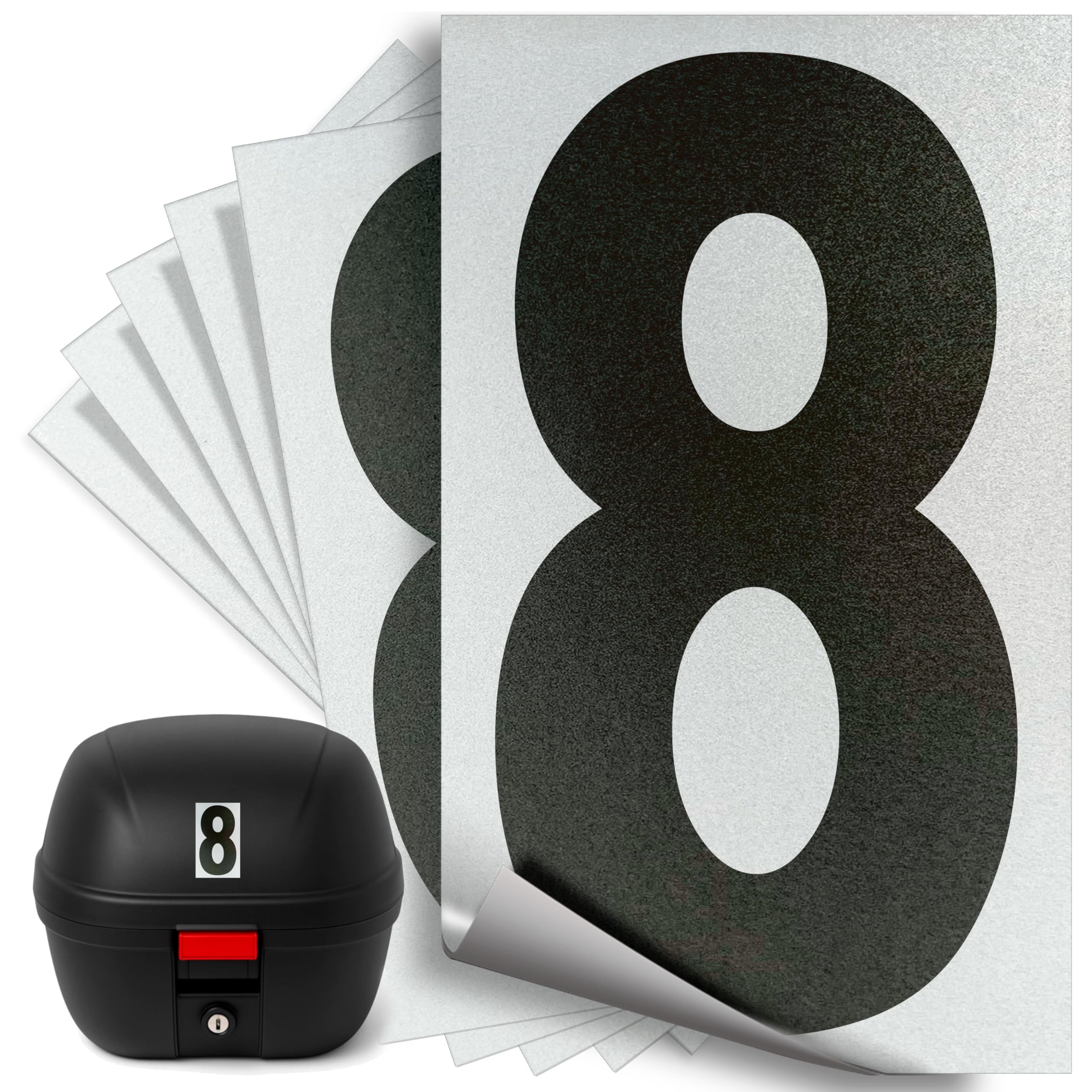iSYFIX Black Vinyl Numbers 8 (EIGHT) Stickers - 6 Pack 1.5 inch - Premium Decal, White Background & Pre-Spaced for Mailbox, Signs, Window, Door, Cars, Trucks, Home, Business, Address, Indoor & Outdoor-image-6