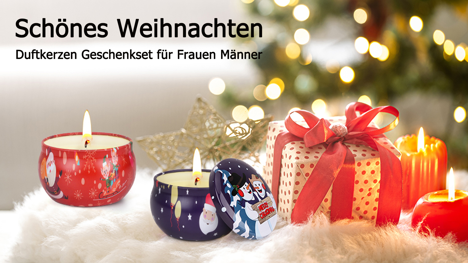 Duftkerzen Weihnachten, Weihnachtsgeschenke für Frauen Männer, 9 Duft Candle Duftkerzen im Glas mit Sojawachs, Aromatherapie Kleine Kerzen Weihnachtskerzen Geschenkset für Kollegen, Mama, Freundin
