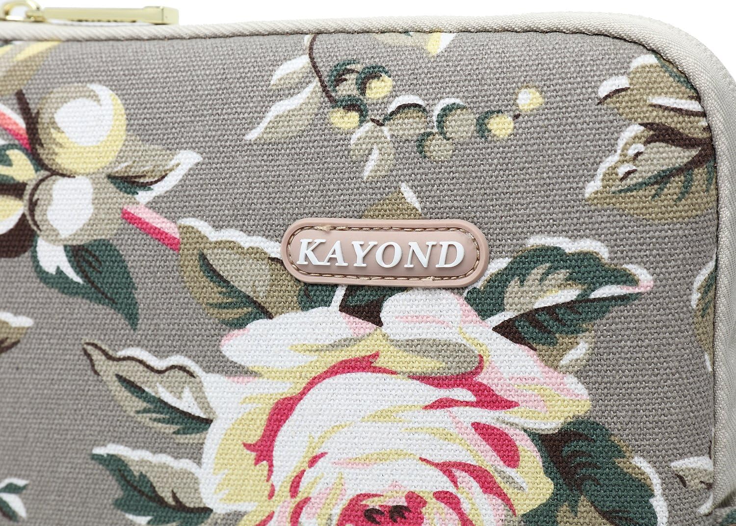 kayond Gery Rose Patten canvas Water-resistant 13.3 Inch Laptop Sleeve case for 12.5inch 13inch Notebook Computer 12.9 Pocket Tablet