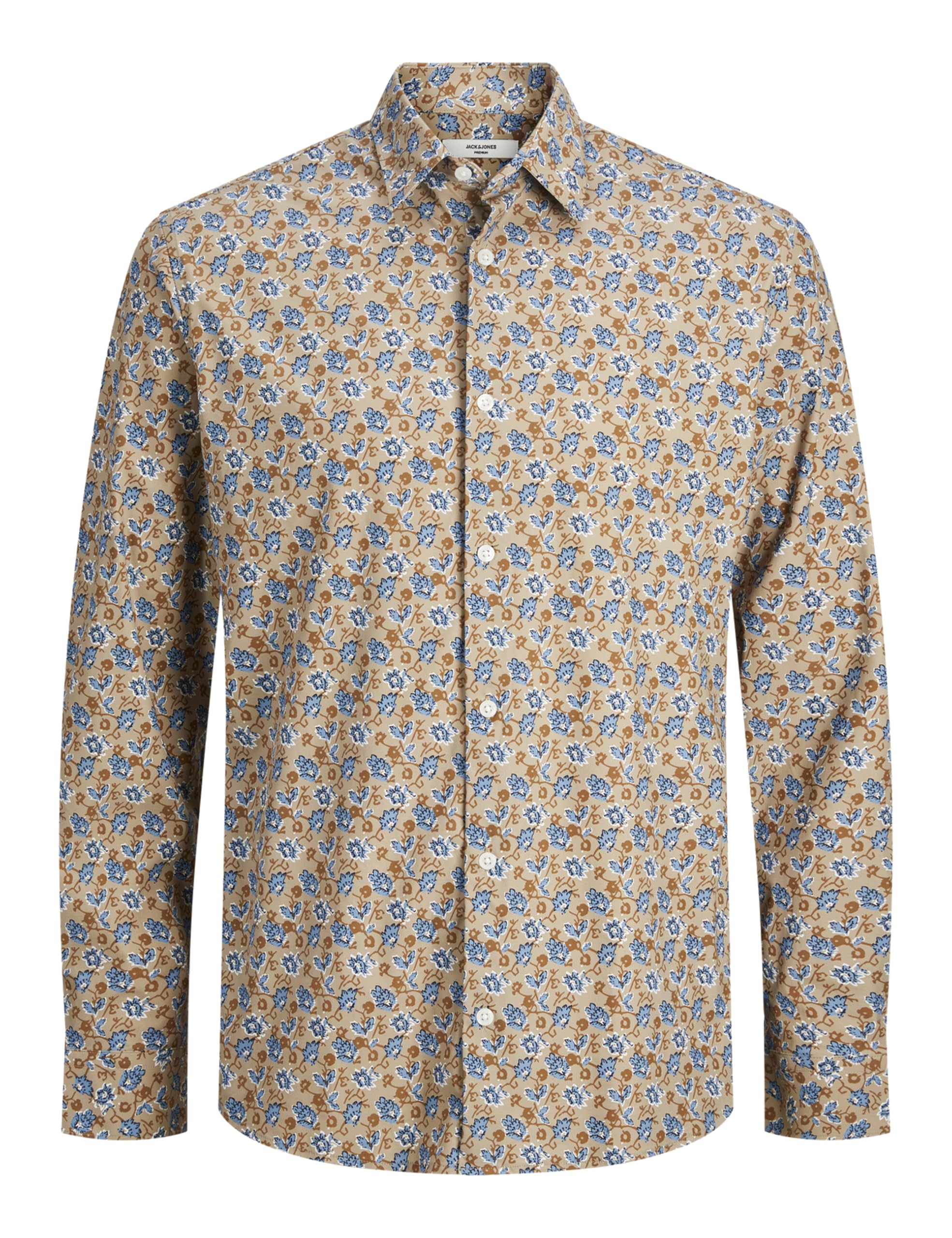 JACK & JONES Jprblaactive Stretch Shirt L/S Sn, Pure Cashmere/AOP: Slim fit, XL