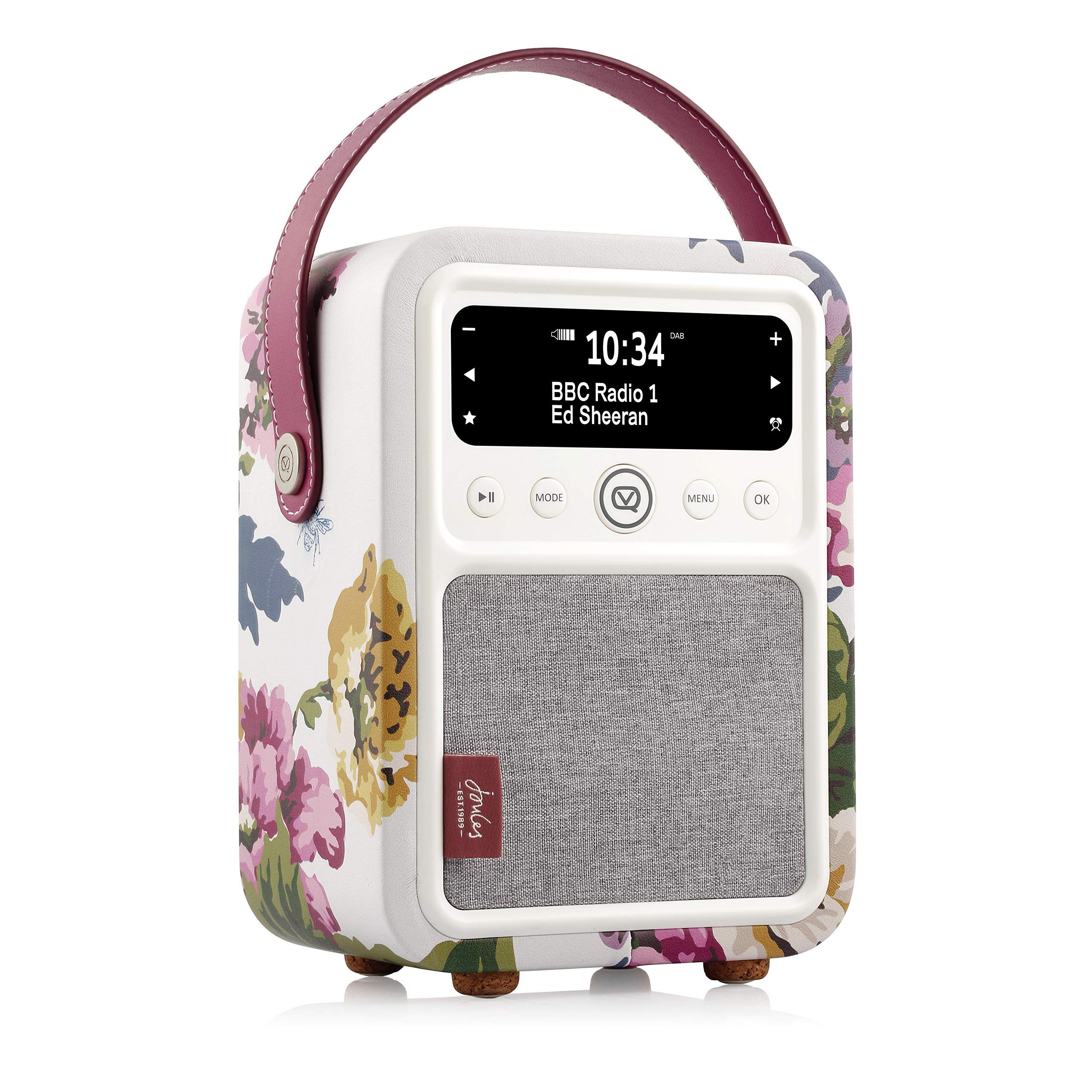 VQ Monty DAB/Digital Radio with FM/Bluetooth and Alarm Clock - Joules Cambridge Floral Cream VQ-MONTY-JCFC