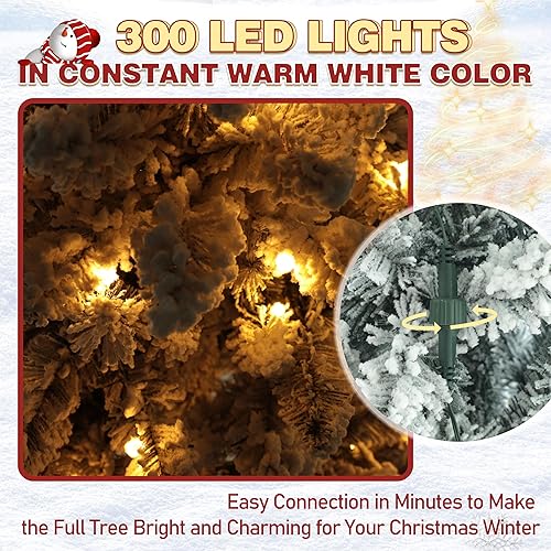 Miniatura 4 de MUPATER 7.5ft Pencil Christmas Tree, Pre-Lit Artificial Christmas Tree with Metal Stand, Warm White Lights Holiday Decoration for Home, Office,