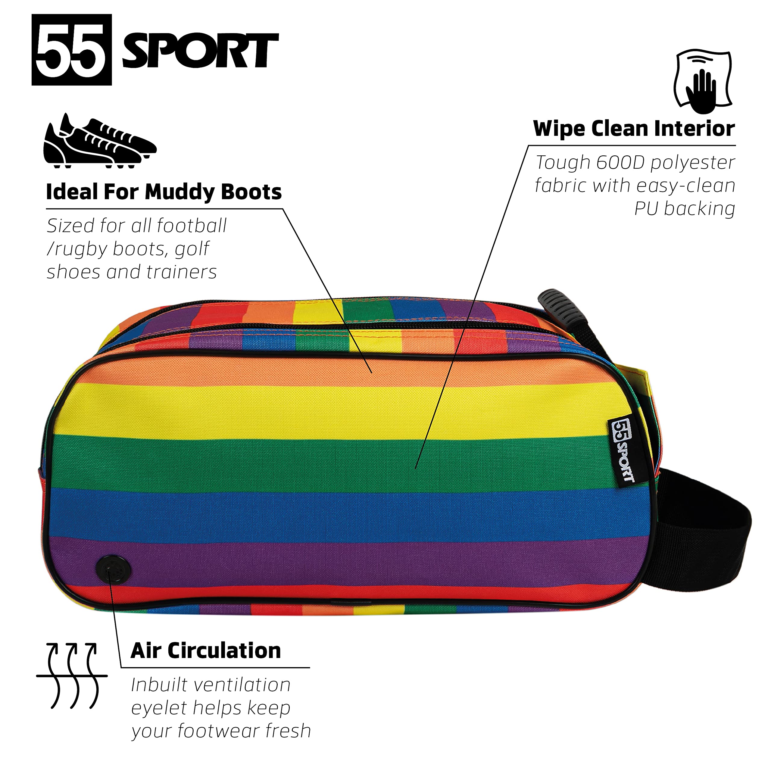 55 Sport Classic Football Boot and Shoe Bag - Rainbow - Image 2