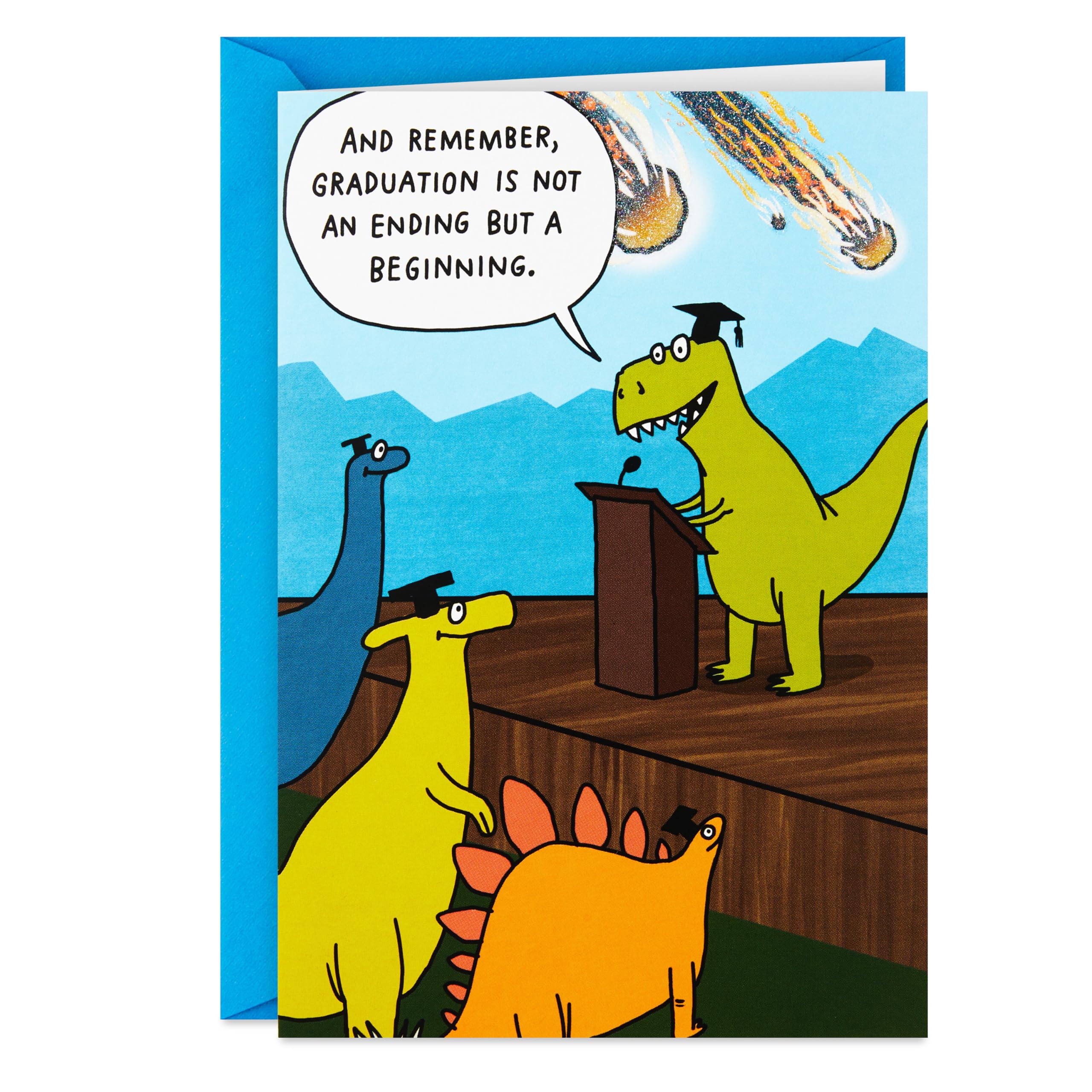 Hallmark Shoebox Funny Graduation Card (Dinosaur Commencement)