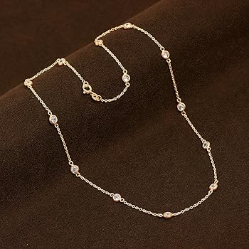 LeCalla 925 Sterling Silver Station Necklace for Teen Women