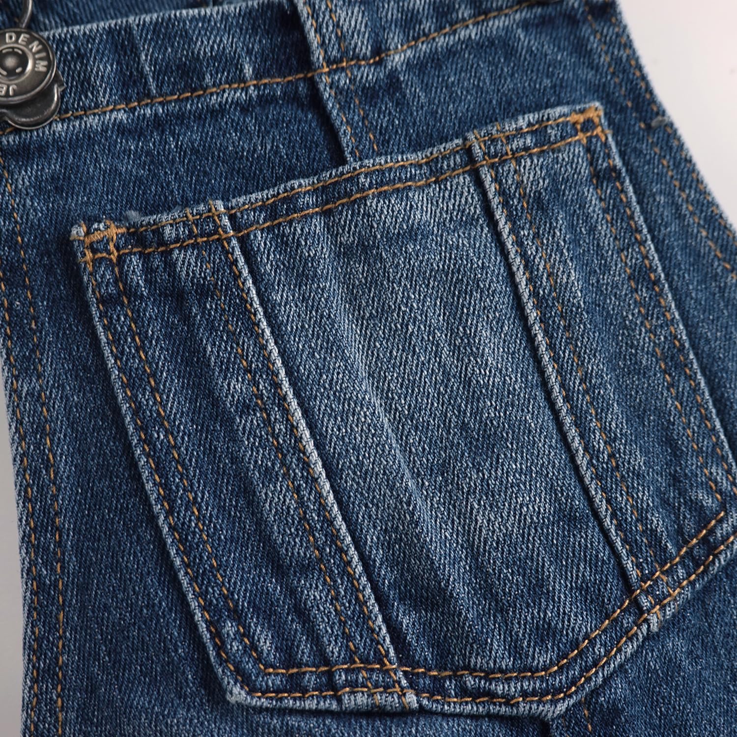 KIDSCOOL SPACESalopette jean enfant, salopette en jean 3 boutons des deux côtés pour les petits et grands enfants