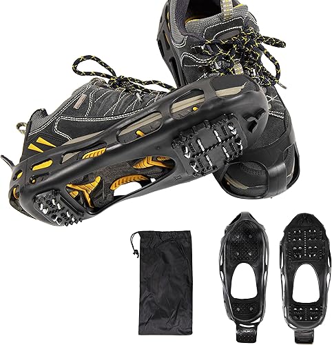 Agarre para zapatos de nieve para senderismo en nieve y hielo, ayuda de tracción (1 par)
