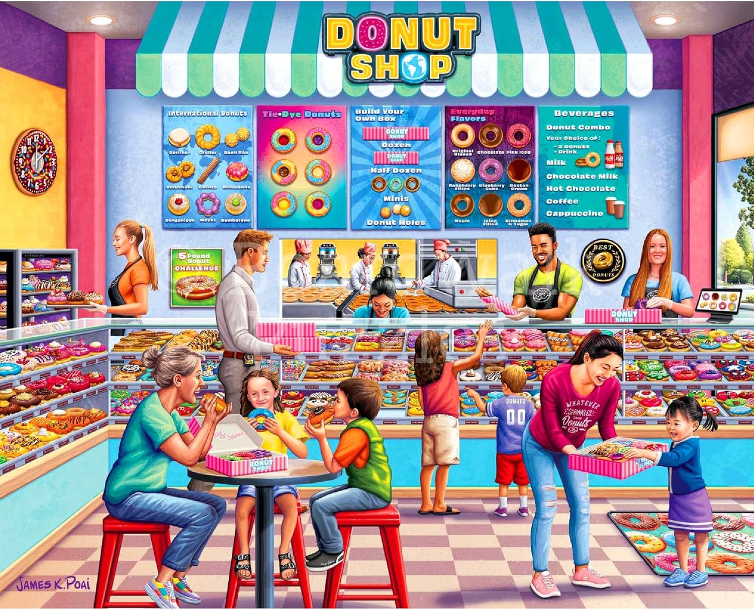 Boardwalk Puzzles Donut Shop - 500 Piece Jigsaw Puzzle for Adults, Made in USA